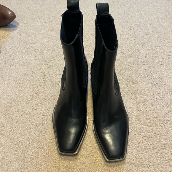 Nordstrom black leather boots new 7 - Picture 3 of 5